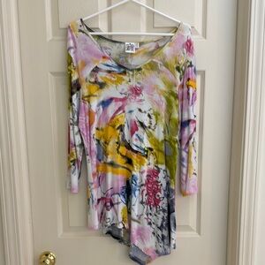Parsley and Sage Colorful Abstract Print Women's Top M